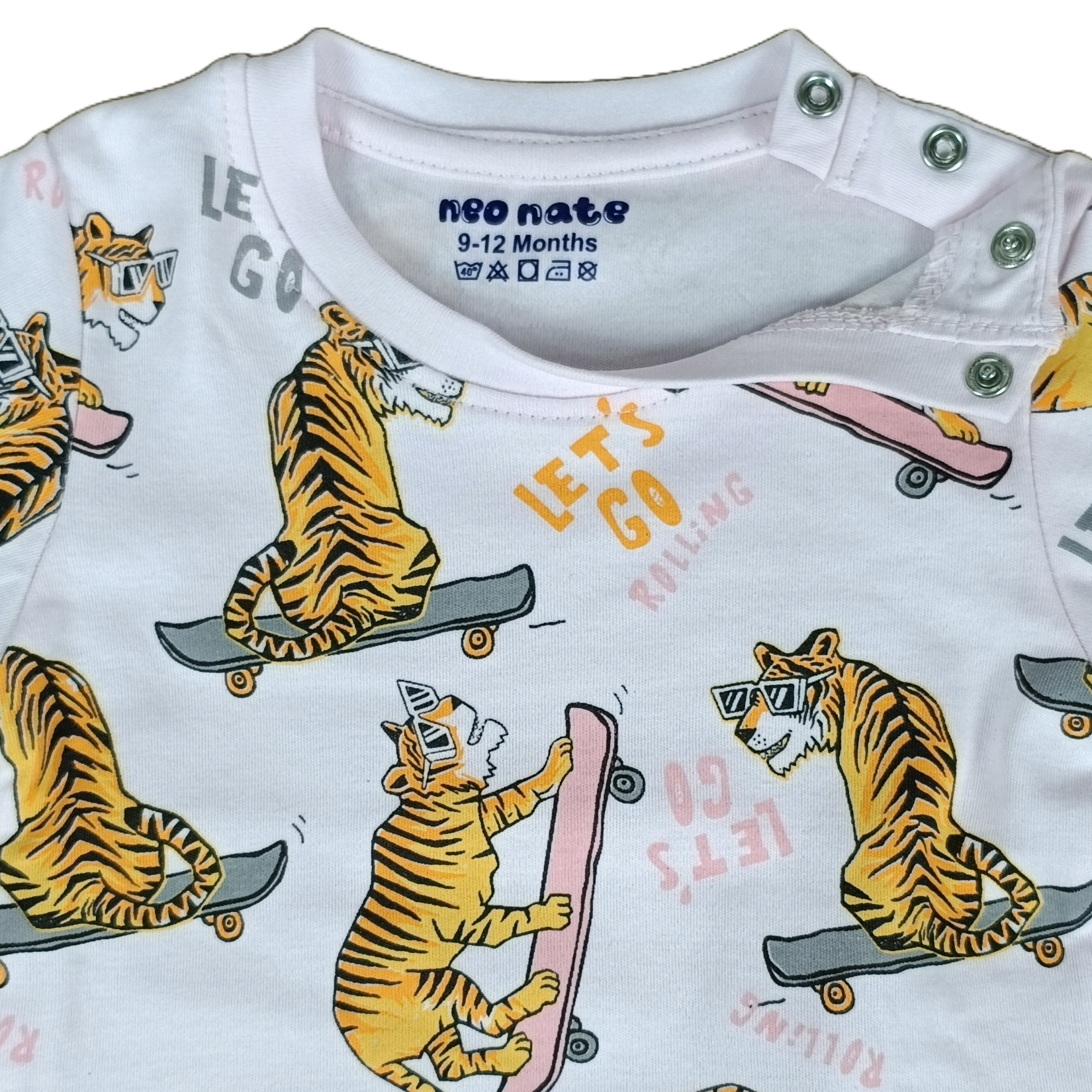 neo nate Half Sleeve Co-Set, Tiger Skateboard Print | 3825 - Image 12