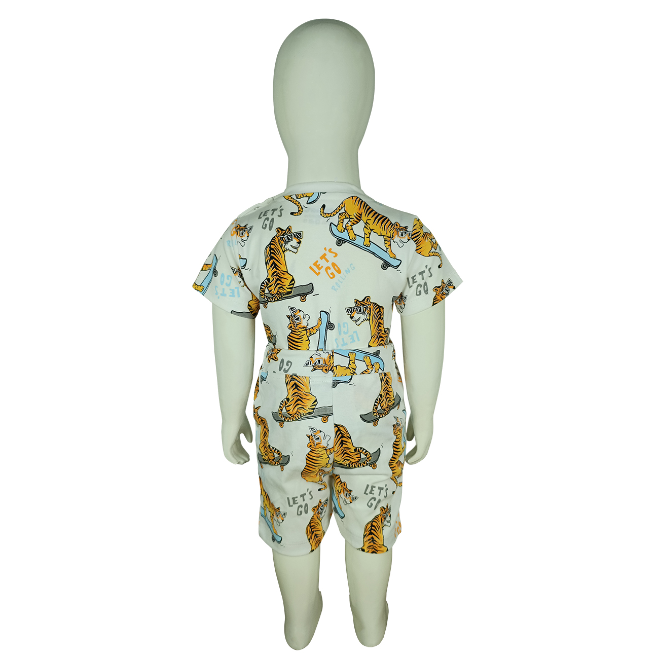 neo nate Half Sleeve Co-Set, Tiger Skateboard Print | 3825 - Image 6