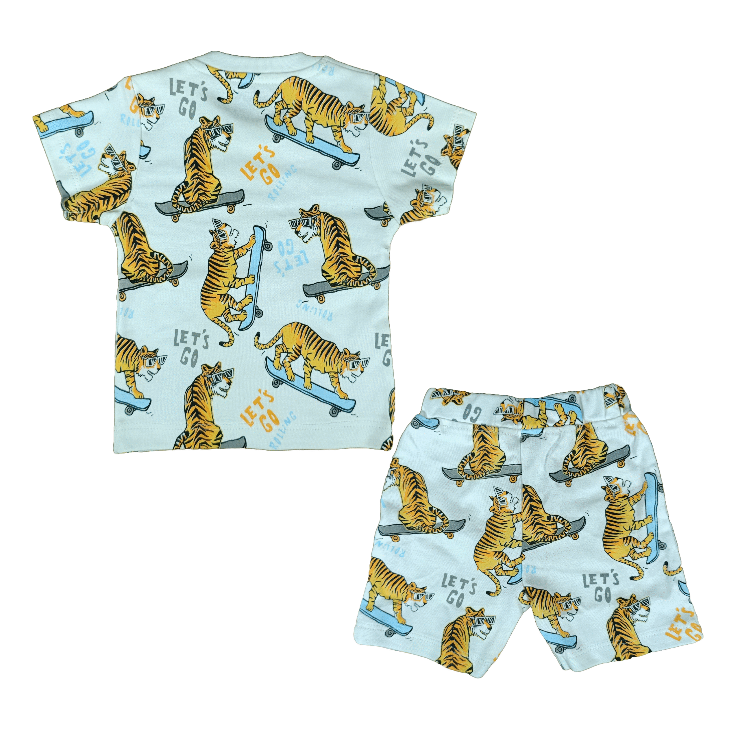 neo nate Half Sleeve Co-Set, Tiger Skateboard Print | 3825 - Image 9