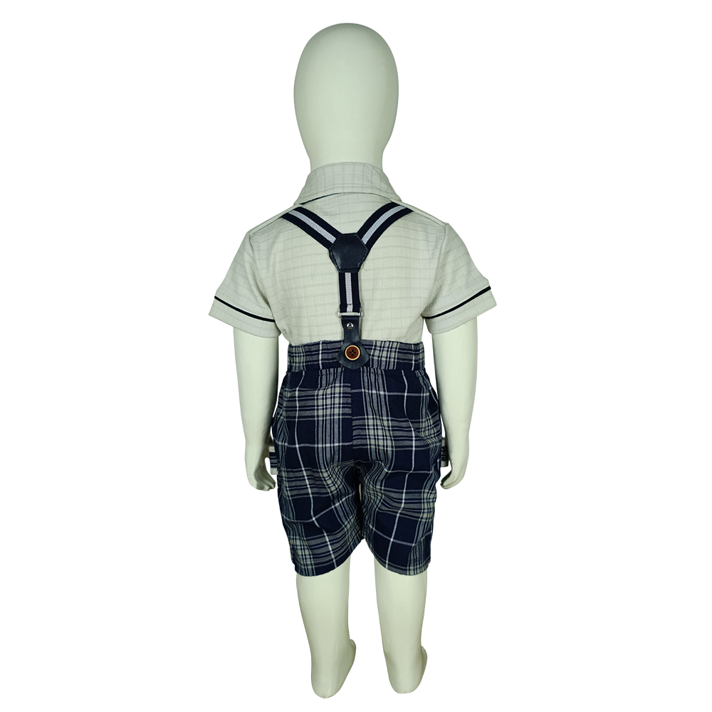 Baby Boy's Half Sleeve Suspender Set, Cotton | 3918 - Image 7