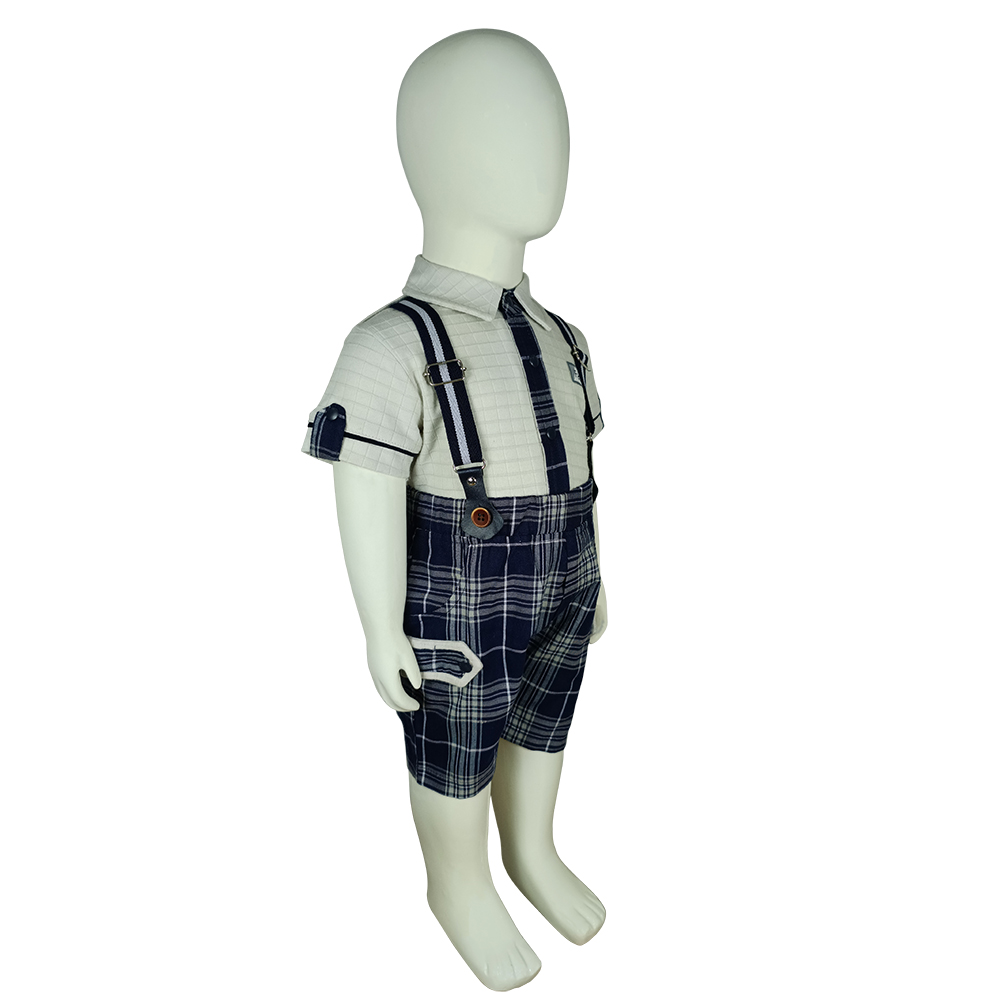 Baby Boy's Half Sleeve Suspender Set, Cotton | 3918 - Image 5
