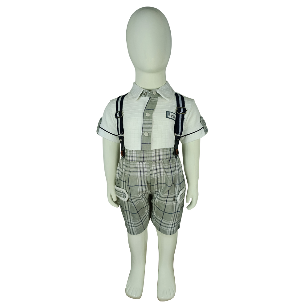 Baby Boy's Half Sleeve Suspender Set, Cotton | 3918 - Image 4