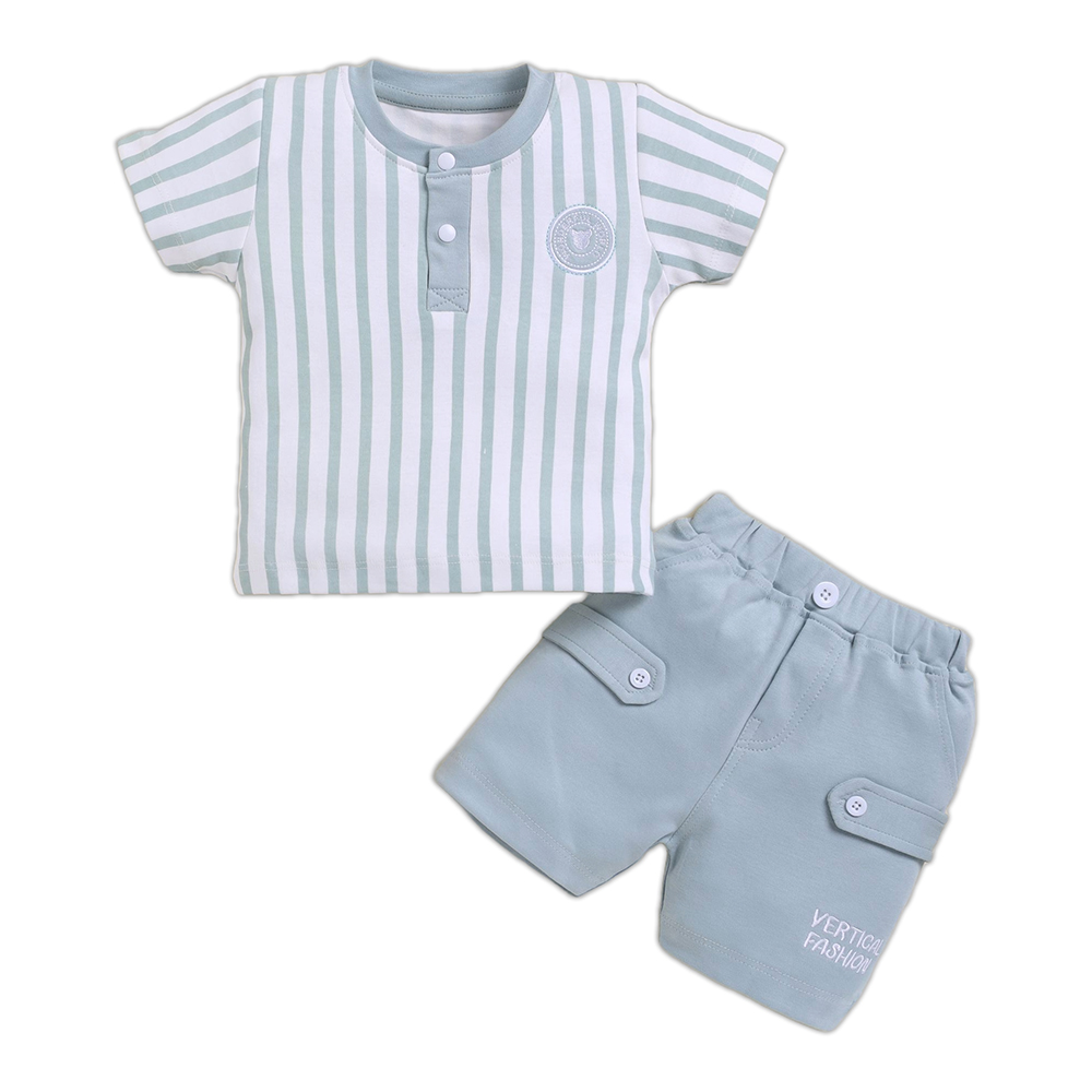 neo nate Baby Boys Striped T-shirt and Shorts Set | 3956
