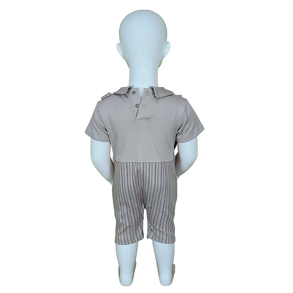 Baby Half Sleeve Romper, 100% Cotton, with Collar | 4052 - Image 8