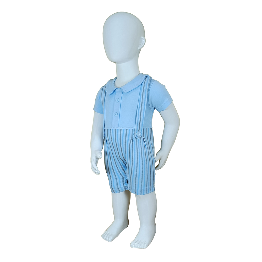 Baby Half Sleeve Romper, 100% Cotton, with Collar | 4052 - Image 5