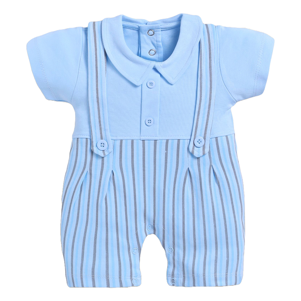 Baby Half Sleeve Romper, 100% Cotton, with Collar | 4052