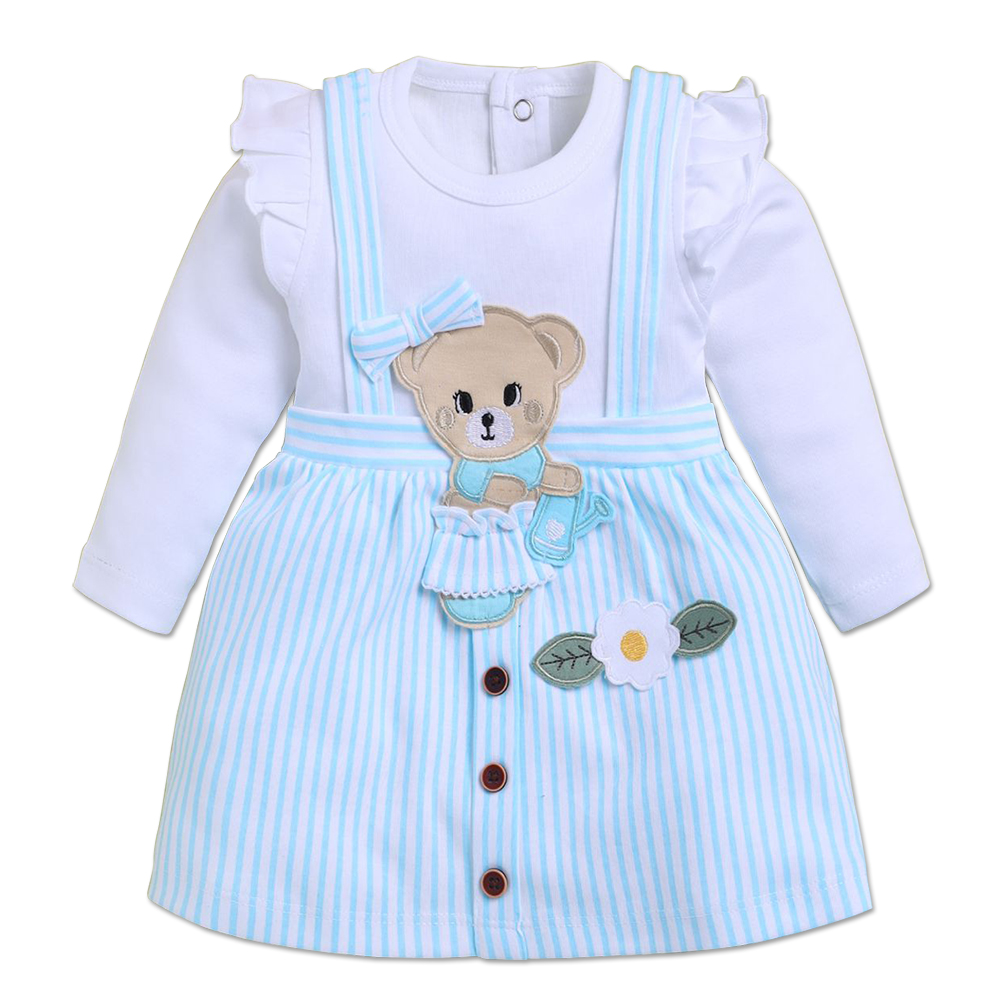 Baby Girl Frock Set with Leggings and Hairband | 8024b - Image 10