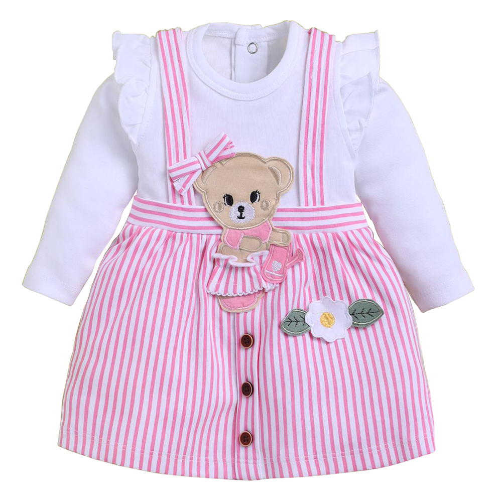 Baby Girl Frock Set with Leggings and Hairband | 8024b - Image 11
