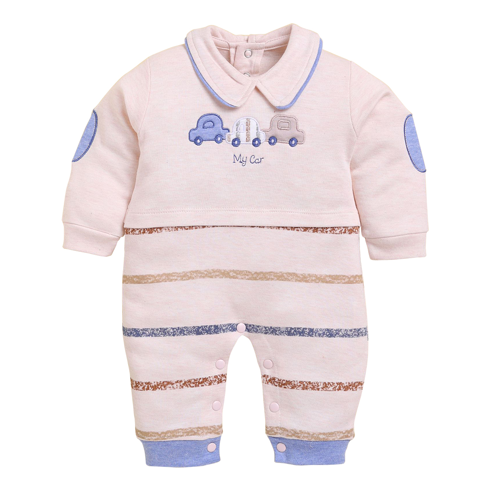 Full Sleeve Baby Romper with Fancy Embroidery | 3671