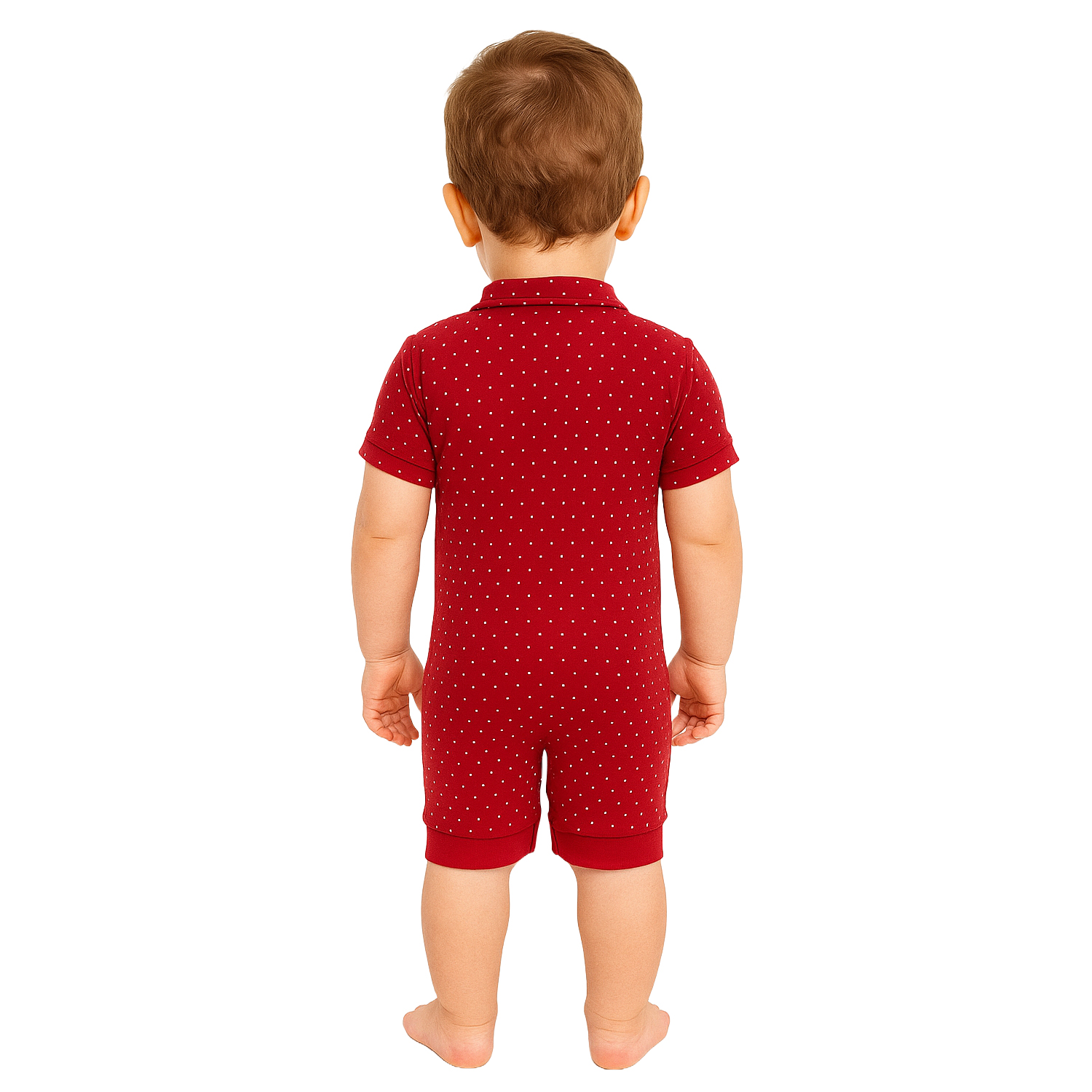 Half Sleeve Jacket Romper with Fancy Embroidery for baby Boys | 4043 - Image 4