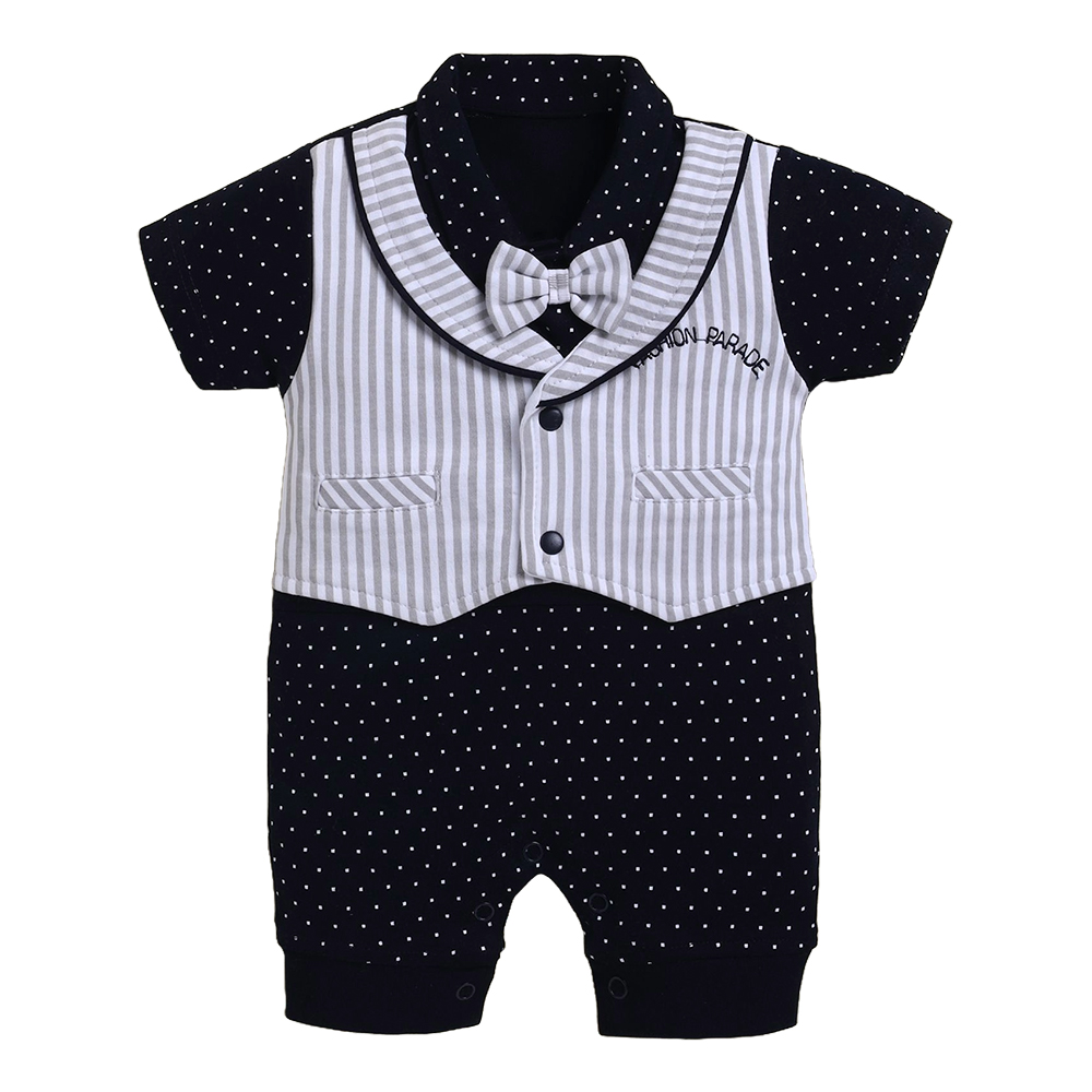 Half Sleeve Jacket Romper with Fancy Embroidery for baby Boys | 4043