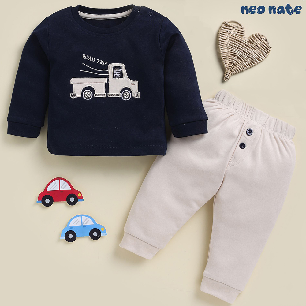 ๐ Full Sleeve Road Trip Baby Co-Set with Fancy Embroidery | 5399 - Image 6
