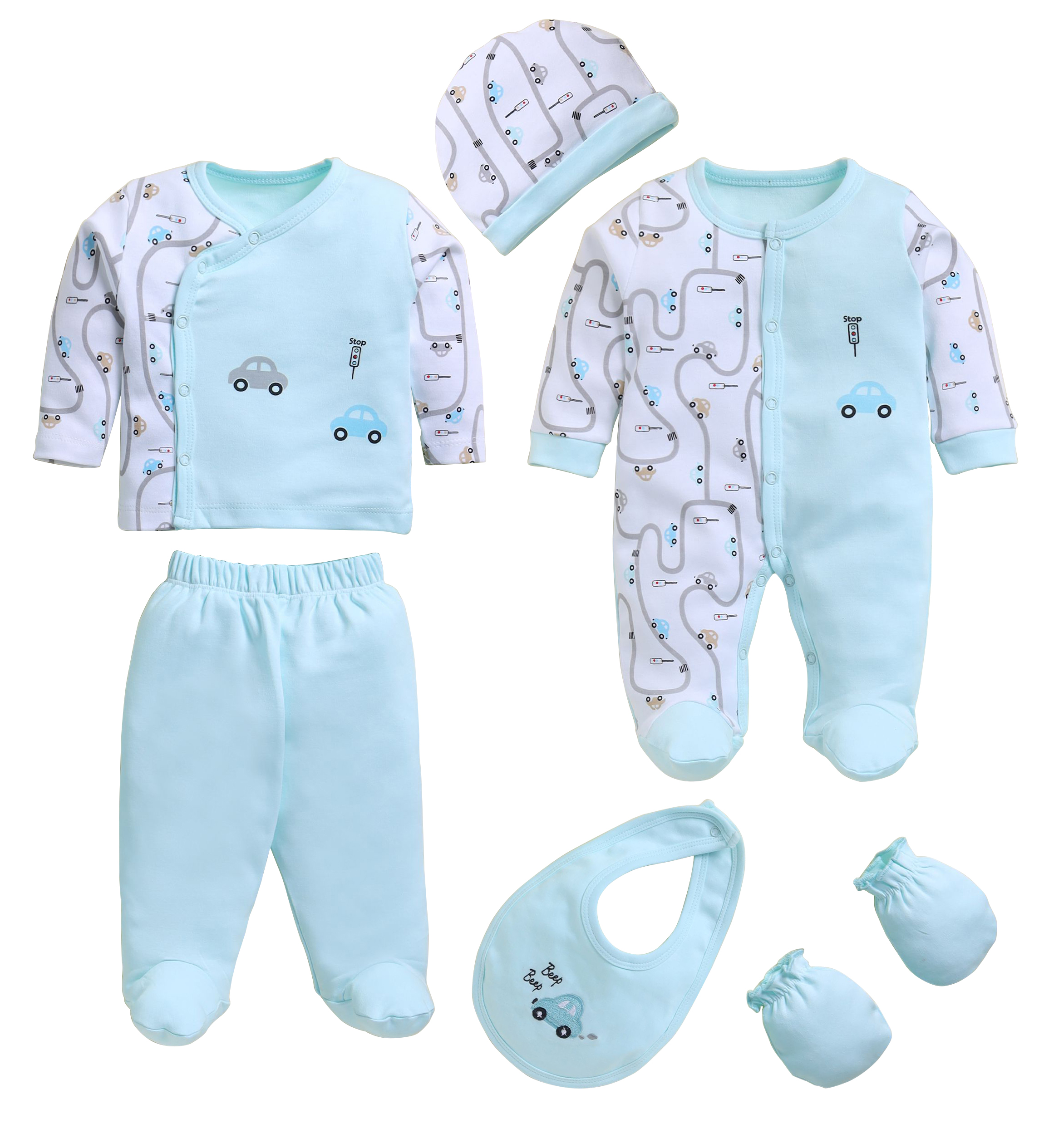 Newborn Baby 6 pcs Gift Set, 100% Cotton | 4239E