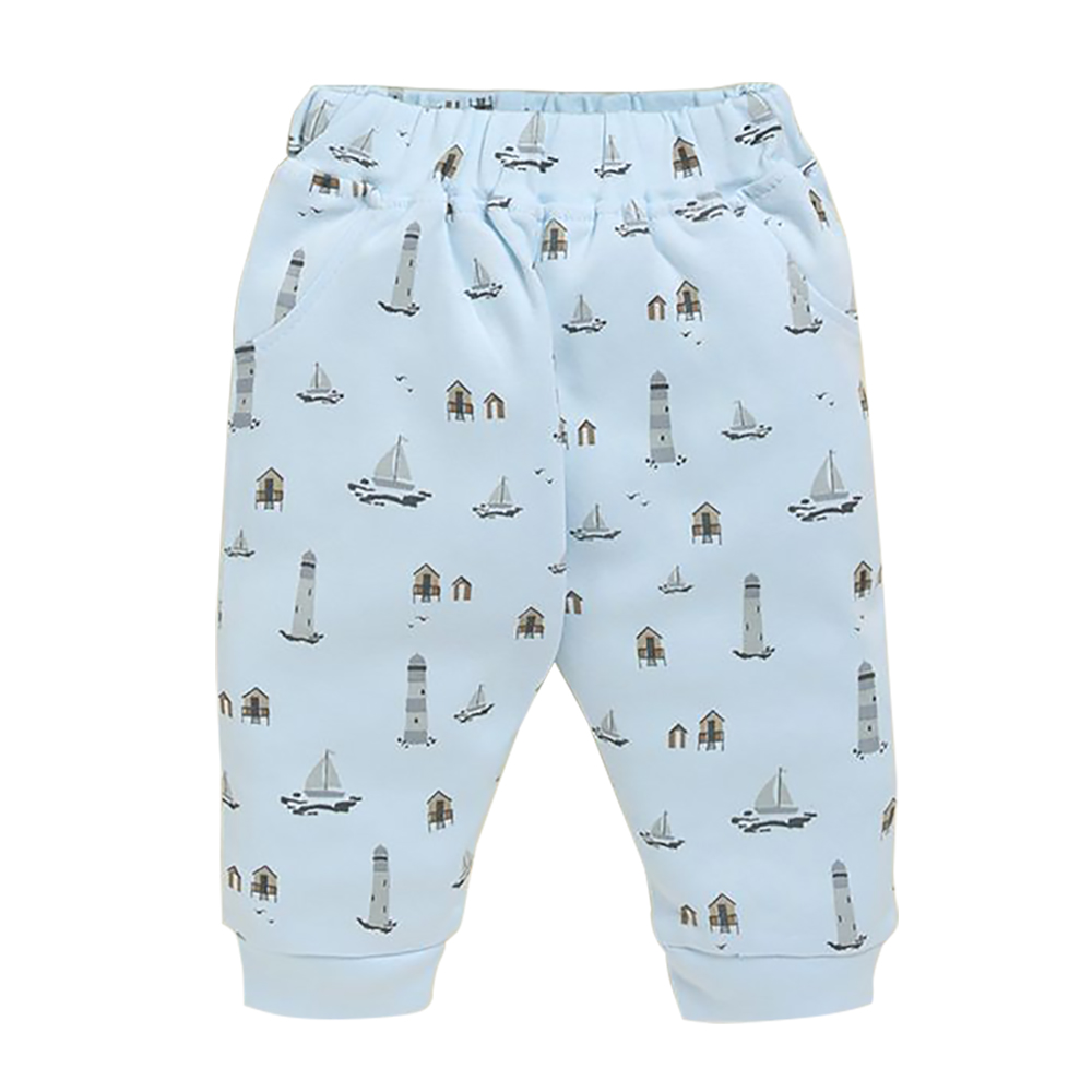 Fancy Embroidery Top & Printed Pajama Set for Newborn Baby | 9069A - Image 3