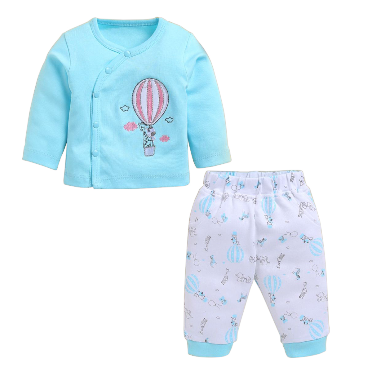 Neo Nate Cotton Full Sleeve Embroidered Top & Printed Pajama | 9070D